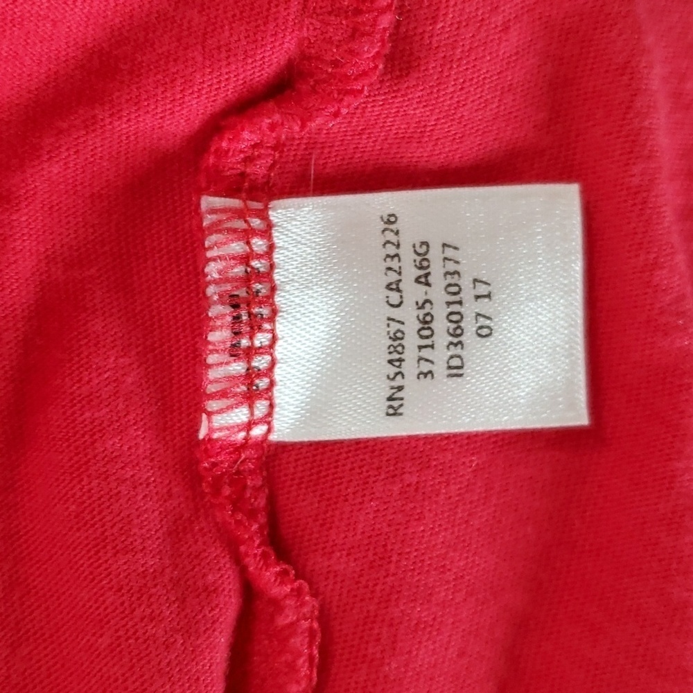 2017 Victoria's Secret PINK Red Holiday Long Sleeve Snowflake Crop Top Tee Sz XS - Picture 12 of 12